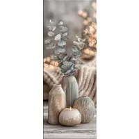 artissimo Glasbild Bild aus Glas 30x80 cm / Wandbild Hochformat / Wanddeko modern, Pflanzen und Natur: Eukalyptus Stillleben in Salbei-Grün