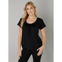 Base Level T-Shirt Yona mit Raffung am Rundhalsausschnitt