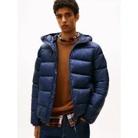 Tommy Jeans Steppjacke HOODED LOGO PUFFER Winterjacke Steppjacke W Regular fit mit Rundhalsausschnitt