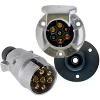 Impulse Innovation Steckdose Anhängersteckersatz, 7-polig, 12V, Aluminium, Stecker & Steckdose