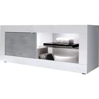 Home affaire Lowboard Basic Breite 140 cm, TV-Board 1 Tür, 2 offene Fächer (Glasboden), TV-Kommode, Metallgriff, moderne Rahmenoptik, Farbauswahl