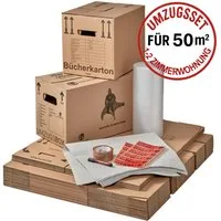BB-Verpackungen Umzugskarton Umzugskomplettpaket Umzugsset, 1 bis 2 Zimmer-Wohnung, für 50 m²