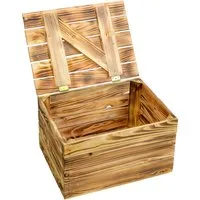 Kistenkolli Altes Land Allzweckkiste 2er set Obstkiste geflammt mit Deckel 48 x 36 x 27cm (Spar-Set, 2er Set)