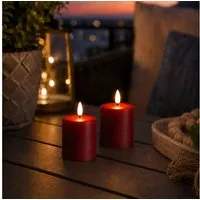 MARELIDA LED-Kerze Mini Stumpenkerzen Grabkerzen H: 10cm Timer Sensor bis 1200h 2 Stück (2-tlg)