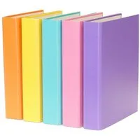 Livepac Office Aktenordner 5x Ringbuch / DIN A5 / 4-Ring Ordner / je 1x gelb, lila, türkis, pink