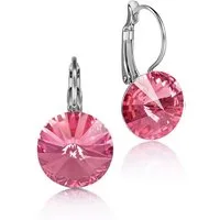 LUISIA® Paar Ohrhänger Silberne Ohrringe "Rivoli" mit 12 mm Kristallen von Swarovski® (2-tlg., inkl. Schmuckbox), Große Farbauswahl