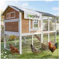 Zooprinz Hühnerstall Alpenhof mit Nistkasten und Freilauf, 211x145x105 cm (BxHxT), wetterfestes Kiefernholz