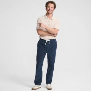 Classic Fit Schlupfbund-Feincordhose, Herren,  Blau, Baumwolle, by Lands' End
