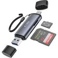 TECH PROTECT Speicherkartenleser UltraBoost, Dual-Interface USB-A/USB-C Kartenleser bis 5 Gbit/s