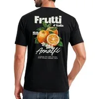 Neverless Print-Shirt Herren T-Shirt Backprint - Orangen Design Amalfi - Baumwollshirt mit Print