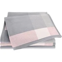 Wohndecke Check rosa, karierte Kuscheldecke in 150x200, Decke aus Baumwoll-Mix, Biederlack, Made in Germany