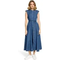 Cartoon Jeanskleid Damen mit Eingrifftaschen