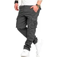 DAILY COTTON Cargohose als Stoffhose mit Stretch Chino Cargo Hose mit Gürtelschlaufen für Herren