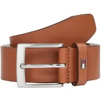 Tommy Hilfiger Ledergürtel ADAN 3.5 cm breit EXT Metalllogopatch, Einfachdornschnalle