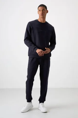 Bedrucktes Fleece-Sweatshirt und Hose Set