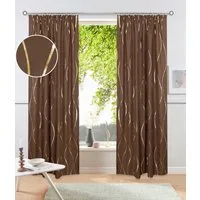 OTTO home Gardine Quinnton (2 St), Kräuselband, blickdicht, Blickdicht, 2er‑Set. Metallic‑Akzenten, Kräuselband