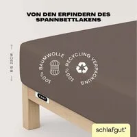Schlafgut Spannbettlaken EASY JERSEY Bettlaken, 150 g/m², 100% Baumwolle, Spannbetttuch, Jersey, Gummizug: rundum, (1 Stück), Spannbettlaken bis 22 cm Höhe, bügelfrei, pflegeleicht, perfekter Sitz
