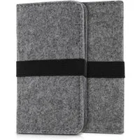 kwmobile Handytasche Filz Tasche für Smartphones (1-tlg), mit Gummiband - Handy Filztasche Schutztasche - 16,0 x 8,0 cm
