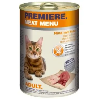 PREMIERE Meat Menu Nassfutter Katze Adult Rind und Huhn 24x400 g
