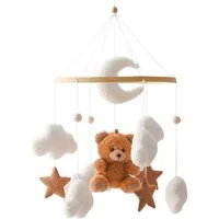 CLTYQ Mobile Baby,Windspiele Babybett Mobile 3D Bär, Kinderzimmer Hängende Bettglocke, Neugeborenen Geschenk für Baby