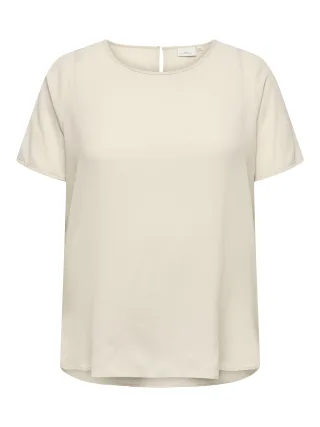 ONLY CARMAKOMA - CARVICA S/S TOP WVN NOOS Moonbeam - Gr. - 52
