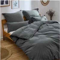 Blumtal Bettwäsche Bettwäsche aus 100% Baumwolle mit Kissenbezug, Oeko-TEX zertifizierte Bettwäsche in Leinen Optik