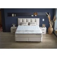 gowoll Boxspringbett BIRDY Bett Set Boxpringbett mit Matratze Stauraumbett Doppelbett (Boxbett Set), Polsterbett Kontinentalbett, dekorativem Kopfteil