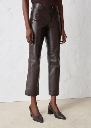bonprix Lammnappa-Lederhose, braun, Gr.54, elegante Lederhose aus hochwertigem Lammnappa, mit Kniefutter, aus Nappaleder