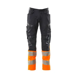 MASCOT Herren Hose mit Knietaschen ACCELERATE SAFE Schwarzblau / Hi-vis Orange 50 - 19679-236-01014-82C50