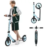 WAYPLUS Cityroller ab 6 Jahren, 108kg Belastbarkeit 205mm Räder ABEC9, (1 tlg), Klappbar Höhenverstellbar inkl. Tragegurt