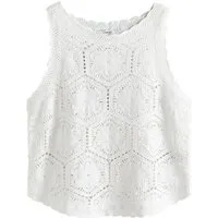 Next Trägertop Geblümtes Tanktop in Häkeloptik (1-tlg)