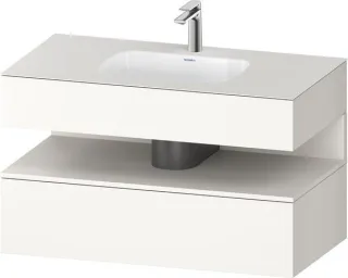 Duravit Qatego Einbauwaschtisch mit Konsolenwaschtischunterbau Weiß Supermatt 1000x550x600 mm - QA47 QA4786084840010