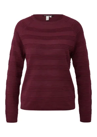 Q/S designed by - Strickpullover mit Struktur rot - Gr. - XXL