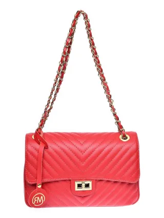 Roberta M Rot Rindsledertasche