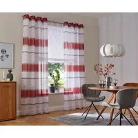 OTTO home Gardine Jay (2 St), Ösen, transparent, Voile, Vorhang, 2-er Set, Fertiggardine, transparent, Querstreifen