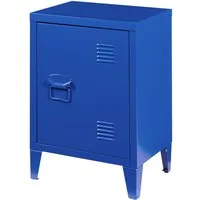 en.casa Nachtschrank (1-St) »Inari« mit Türgriff links Stahl 57 x 40 x 30 cm Blau