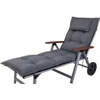 KETTtex Liegenauflage Rollliege Rom 50089-51 grau meliert 190x60x9 cm KETTtex, (1 St), Halteband verstellbar mit Bindebändern Klettband