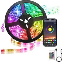 TUWENA LED Stripe 5M RGB LED Streifen mit Fernbedienung Bluetooth Musik Sync Dimmbar