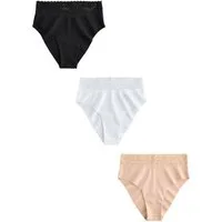 Next Taillenslip 3er-Pack nahtlose Hochbund-Slips mit hohem Bein (3-St)