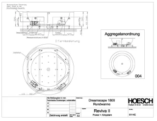 Hoesch Whirlwanne Dreamscape Rund 1800 mit System Reviva II Power+ Air 6114E.010305004