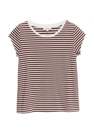 s.Oliver - T-Shirt rot/weiß - Gr. - 44