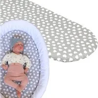 BabyLux Spannbettlaken BABYLUX Spannbettlaken Kinderwagen Baby Spannbetttuch Wiege Bettlaken, 95. Herzen Grau