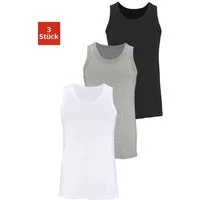 H.I.S Tanktop, Unterziehshirt, Unterhemd für Herren (3er-Pack) unifarben, Rundhalsausschnitt, aus Baumwolle