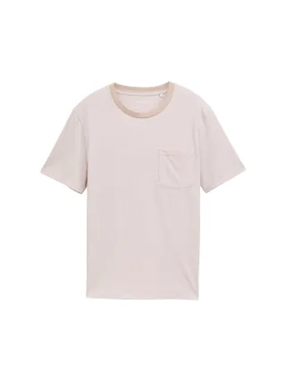 Denim Tom Tailor - T-Shirt mit Brusttasche light dove grey - Gr. - S