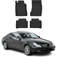 OMAC Auto-Fußmatten für Mercedes CLS C219 2004-2010 Schwarz 4 tlg TPE (4 St), für Mercedes CLS C219 2004-2010 Mercedes CLS C219 2004-2010, Antirutsch,Wasserfest,Einfache Installation