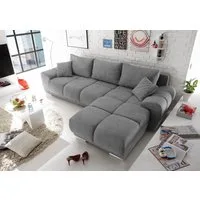 ED EXCITING DESIGN Ecksofa Anton L-Form, mit Bettfunktion, Bettkasten & 2 Zierkissen