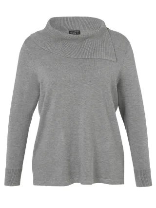 VIA APPIA DUE - Pullover Rollkragen 1/1 Arm mittelgrau melange - Gr. - 44