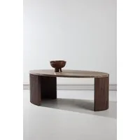 Venture Home Couchtisch Bristol, ovaler Couchtisch 120 × 60 cm in Mocca mit grauer Steinoptik, Sofatisch, MDF, 3D-Papier, oval, kontrastreich, raffiniert