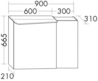 Burgbad Spiegelschrank Badu 665x900x310 Eiche Dekor Nachtschwarz, SFUB090RF7322 SFUB090RF7322