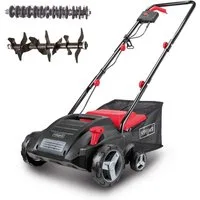 Scheppach Elektro-Vertikutierer SC32, 32 cm Arbeitsbreite, Inklusive Vertikutierwalze + Lüfterwalze